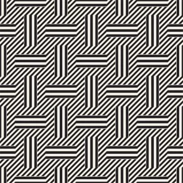 Vector Seamless Pattern. Modern Stylish Interlacing Lines Texture. Geometri.. Stock Illustration