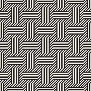 Vector Seamless Pattern. Modern Stylish Interlacing Lines Texture. Geometri.. Stock Illustration