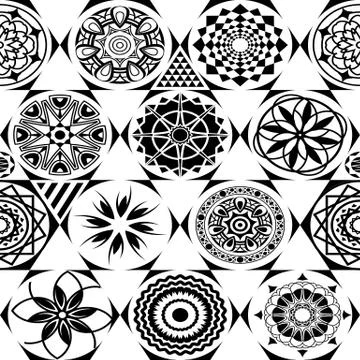 Vector seamless pattern. Modern stylish texture with monochrome trellis. Repe Stock Illustration