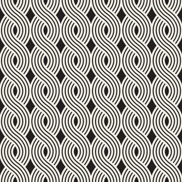 Vector seamless pattern. Modern stylish abstract texture. Repeating wavy Illustrazione stock