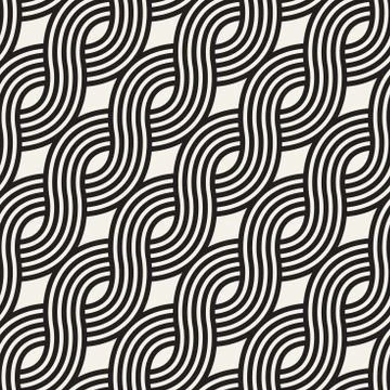Vector seamless pattern. Modern stylish abstract texture. Repeating wavy Illustrazione stock