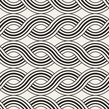 Vector seamless pattern. Modern stylish abstract texture. Repeating wavy Illustrazione stock