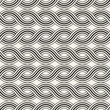 Vector seamless pattern. Modern stylish abstract texture. Repeating wavy Stock Illustration