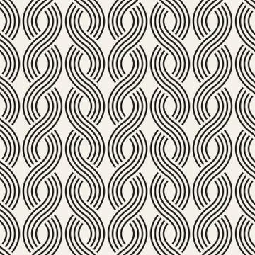 Vector seamless pattern. Modern stylish abstract texture. Repeating wavy Stock Illustration
