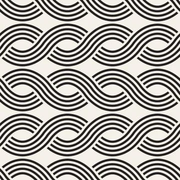 Vector seamless pattern. Modern stylish abstract texture. Repeating wavy geom Illustrazione stock