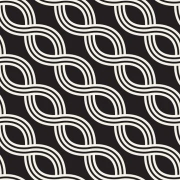 Vector seamless pattern. Modern stylish abstract texture. Repeating wavy Stock Illustration