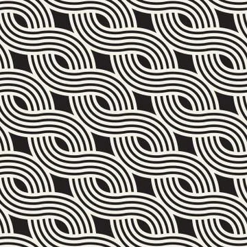Vector seamless pattern. Modern stylish abstract texture. Repeating wavy Illustrazione stock