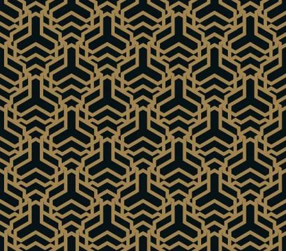 Vector seamless pattern. Modern stylish texture. Geometric striped ornament. 库存插图