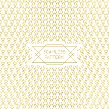 Vector seamless pattern with mono line style label Stock Illustration