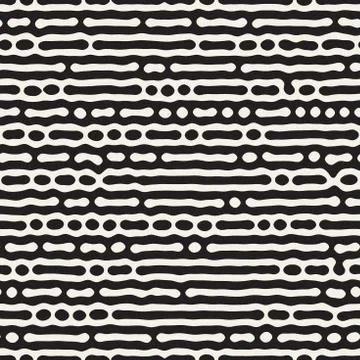 Vector seamless pattern. Monochrome organic shapes texture. Abstract rounded  イラスト素材