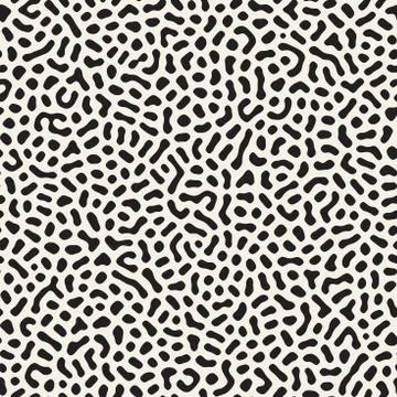 Vector seamless pattern. Monochrome organic shapes texture. Abstract rounded Illustrazione stock
