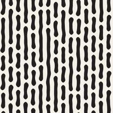 Vector seamless pattern. Monochrome organic shapes texture. Abstract rounded Stock Illustration