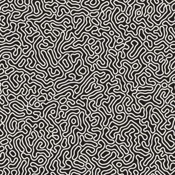 Vector seamless pattern. Monochrome organic shapes texture. Abstract rounded  イラスト素材