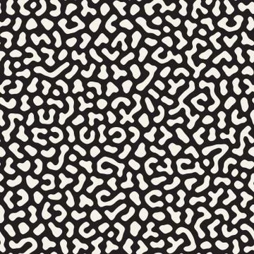 Vector seamless pattern. Monochrome organic shapes texture. Abstract rounded Stock Illustration
