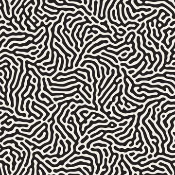 Vector seamless pattern. Monochrome organic shapes texture. Abstract rounded イラスト素材