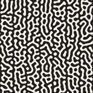 Vector seamless pattern. Monochrome organic shapes texture. Abstract rounded Stock Illustration
