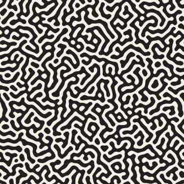 Vector seamless pattern. Monochrome organic shapes texture. Abstract rounded  Illustrazione stock