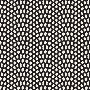Vector seamless pattern. Monochrome organic shapes texture. Abstract rounded  イラスト素材