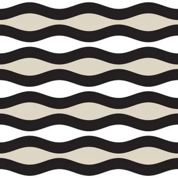 Vector Seamless Pattern. Monochrome Wavy Lines. Elegant Ripple Stripes Design Illustrazione stock