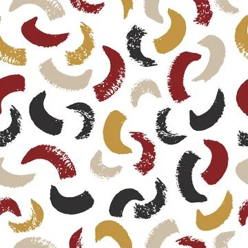 Vector seamless pattern with multicolored abstract elements on white backgrou Stock Illustration