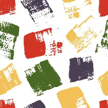 Vector seamless pattern with multicolored grungy brush stroke texture on whit Illustrazione stock
