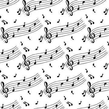 Vector seamless pattern with music notes. 스톡 일러스트