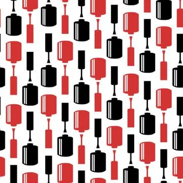 Vector seamless pattern with nail polish bottles. Stock Illustration