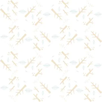 Vector seamless pattern with nature elements on a white background 스톡 일러스트