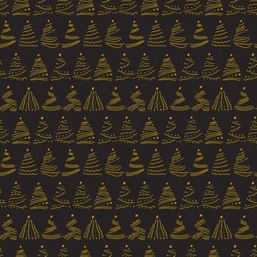 Vector seamless pattern with new year tree silhouettes. Repeatable holiday ba Stock Illustration