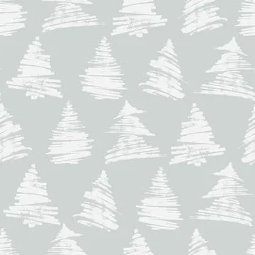 Vector seamless pattern with new year tree silhouettes. Repeatable holiday ba イラスト素材