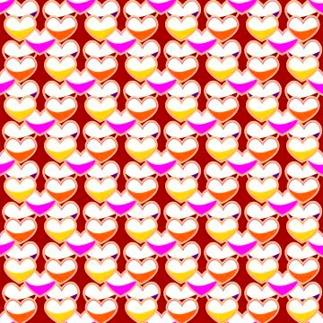 Vector seamless pattern with nice abstract hearts Stock Illustration