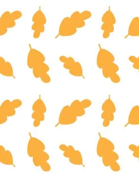 Vector seamless pattern of oak leaf silhouette 스톡 일러스트