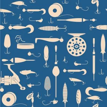 Vector seamless pattern with objects. Stock Illustration