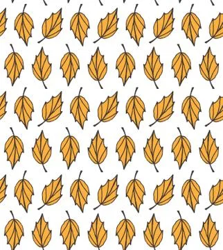 Vector seamless pattern of orange autumn leaves Stock Illustration