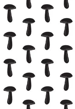 Vector seamless pattern of Orange cup boletus Stock Illustration