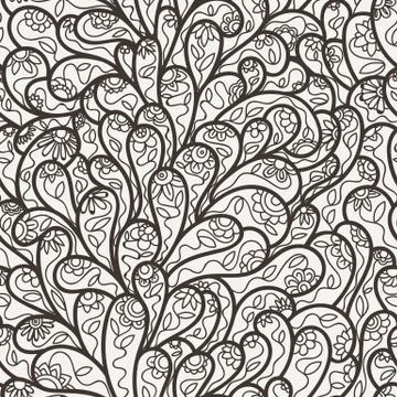 Vector seamless pattern of organic elements Stock Illustration