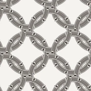Vector seamless pattern of ornate interlocking circles Illustrazione stock