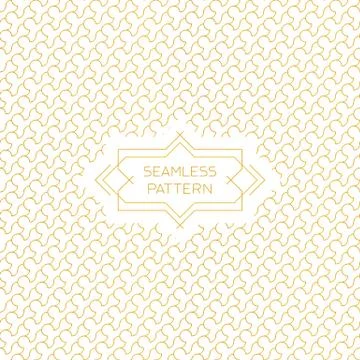 Vector seamless pattern with outline style label Stock Illustration