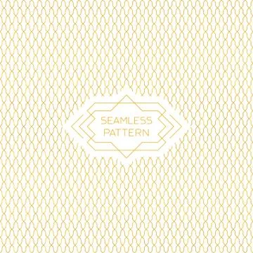 Vector seamless pattern with outline style frame. Stock Illustration