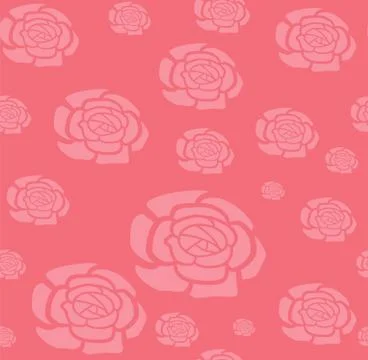 Vector seamless pattern with outline stylized roses. Beautiful floral backgro Stock Illustration