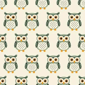 Vector seamless pattern with owls 스톡 일러스트
