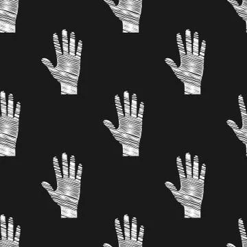Vector seamless pattern, palm. Doodle style. Stock illustration for backgroun Illustrazione stock