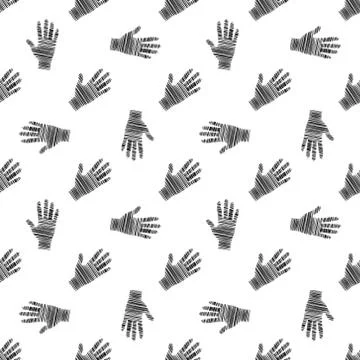 Vector seamless pattern, palm. Doodle style. Stock illustration for backgroun Illustrazione stock