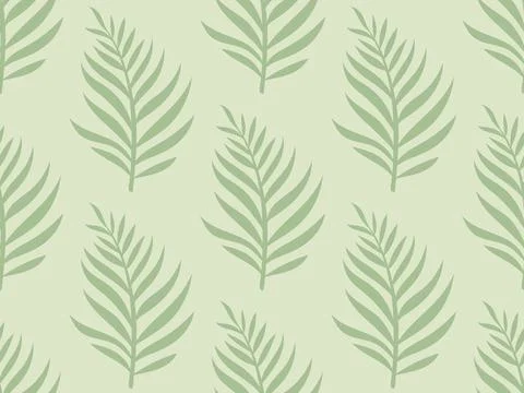 Vector seamless pattern of palm leaf. Palm leaves retro seamless pattern. 스톡 일러스트