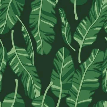 Vector seamless pattern with palm leaves. Graphic stylized drawing. Illustrazione stock