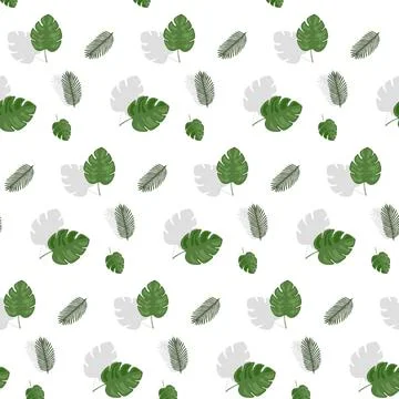 Vector seamless pattern of palm leaves Stock Illustration