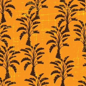 Vector seamless pattern of palm trees Stock Illustration