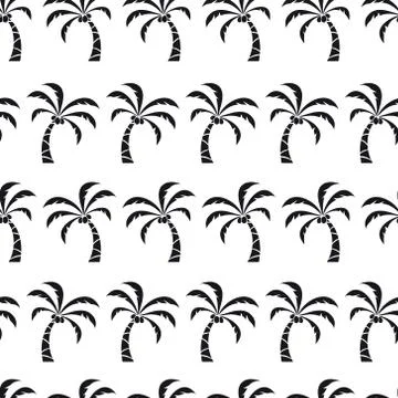 Vector seamless pattern with palm trees Illustrazione stock