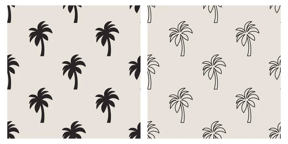 Vector Seamless Pattern with Palm Trees, Palm Tree Design Template, Print. Palm Stockillustratie