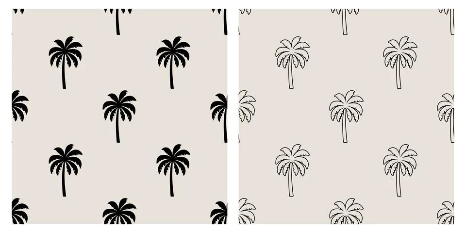 Vector Seamless Pattern with Palm Trees, Palm Tree Design Template, Print. Palm Illustrazione stock